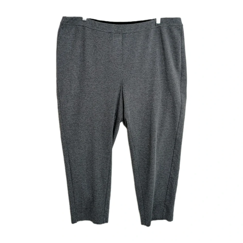 J Jill Wearever Pull On Pants Women 3X Gray Elastic Waist Stretchy Office Casual